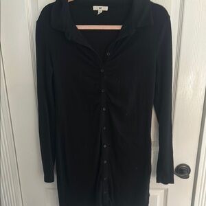 BP Black Button-Up Long Sleeve Dress